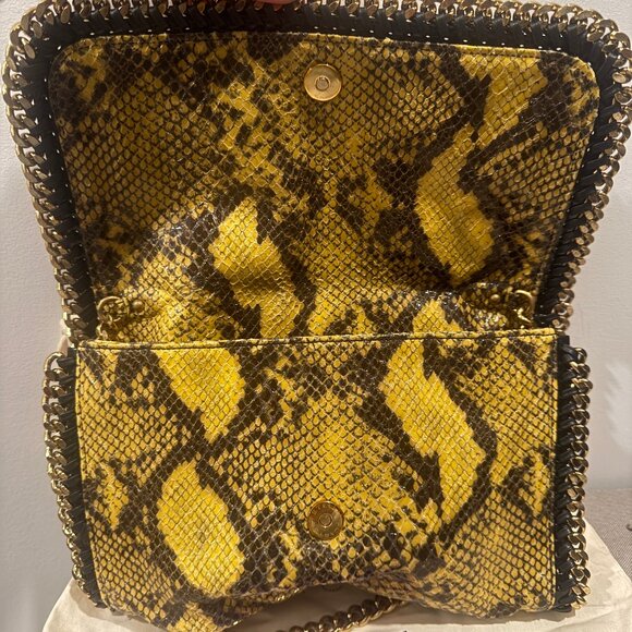 Stella McCartney Faux Snakeskin Chain Clutch - Yellow - Picture 4 of 16